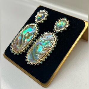 Sold Out | Kendra Scott Parsons Abalone Turquoise Beaded Statement Earrings